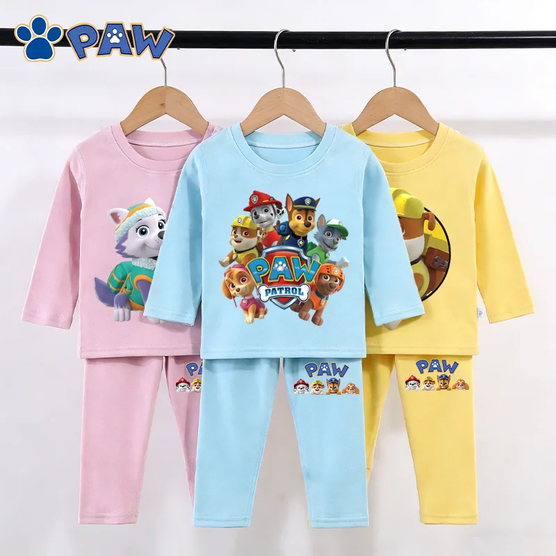 

Детский пижамный комплект PAW Patrols для мальчиков и девочек, одежда для сна с мультяшным принтом, комплект одежды с длинными рукавами, домашняя одежда, топы, одежда в стиле каваи, подарки