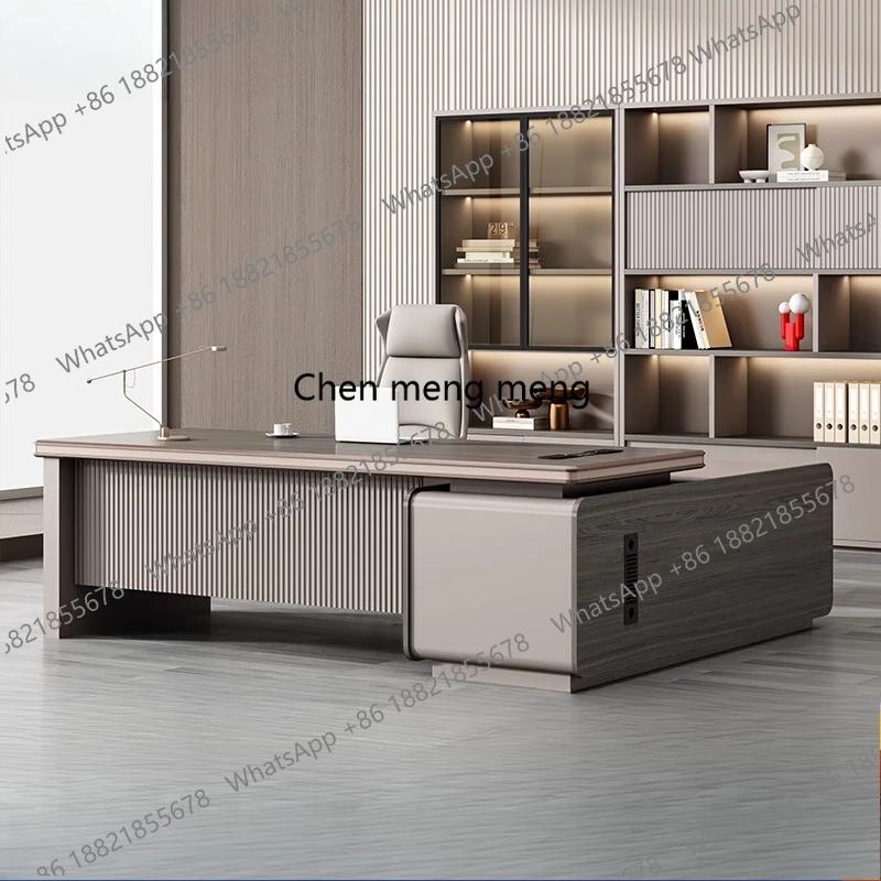 

Gaming Computer Desk L Shaped Organizer Standing Modern Boss Table Chair Combination Workshop Business Luxury Office Furniture