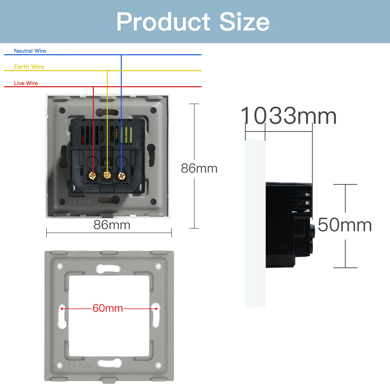 BSEED الفرنسية القياسية جدار واحد مآخذ الطاقة مزدوج فرنسا USB نوع-C ميناء المخرج الكريستال والزجاج لوحة حماية الأطفال 16A