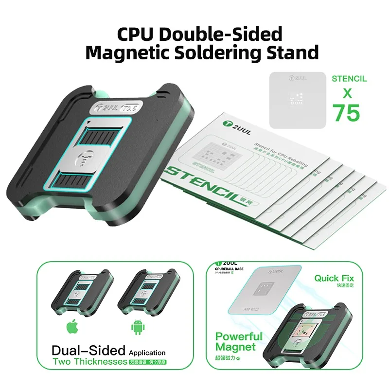 

2UUL BH17 CPUREBALL BASE Magnetic Dual Sided Reballing Piatform Set for Mobile Phone for Phone CPU Repair Tools