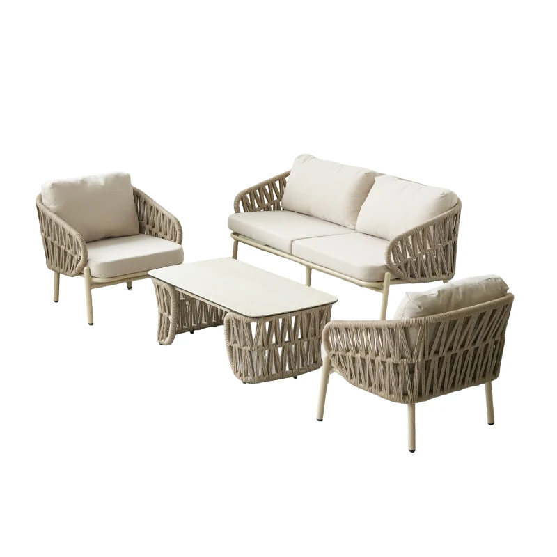 

Комплект садовой мебели: круглый диван для патио, плетеная мебель для сада