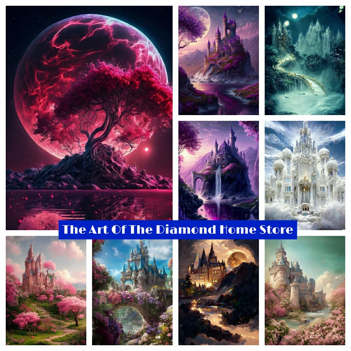 

Dream Castle 5D DIY AB Drills Diamond Painting Embroidery Cross Stitch Fairy Tale Landscape Art Rhinestone Mosaic Child Gifts