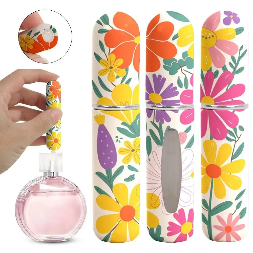 Viagem 5ml mini garrafa de perfume recarregável óleo essencial álcool vazio recipientes cosméticos spray garrafa rotativa