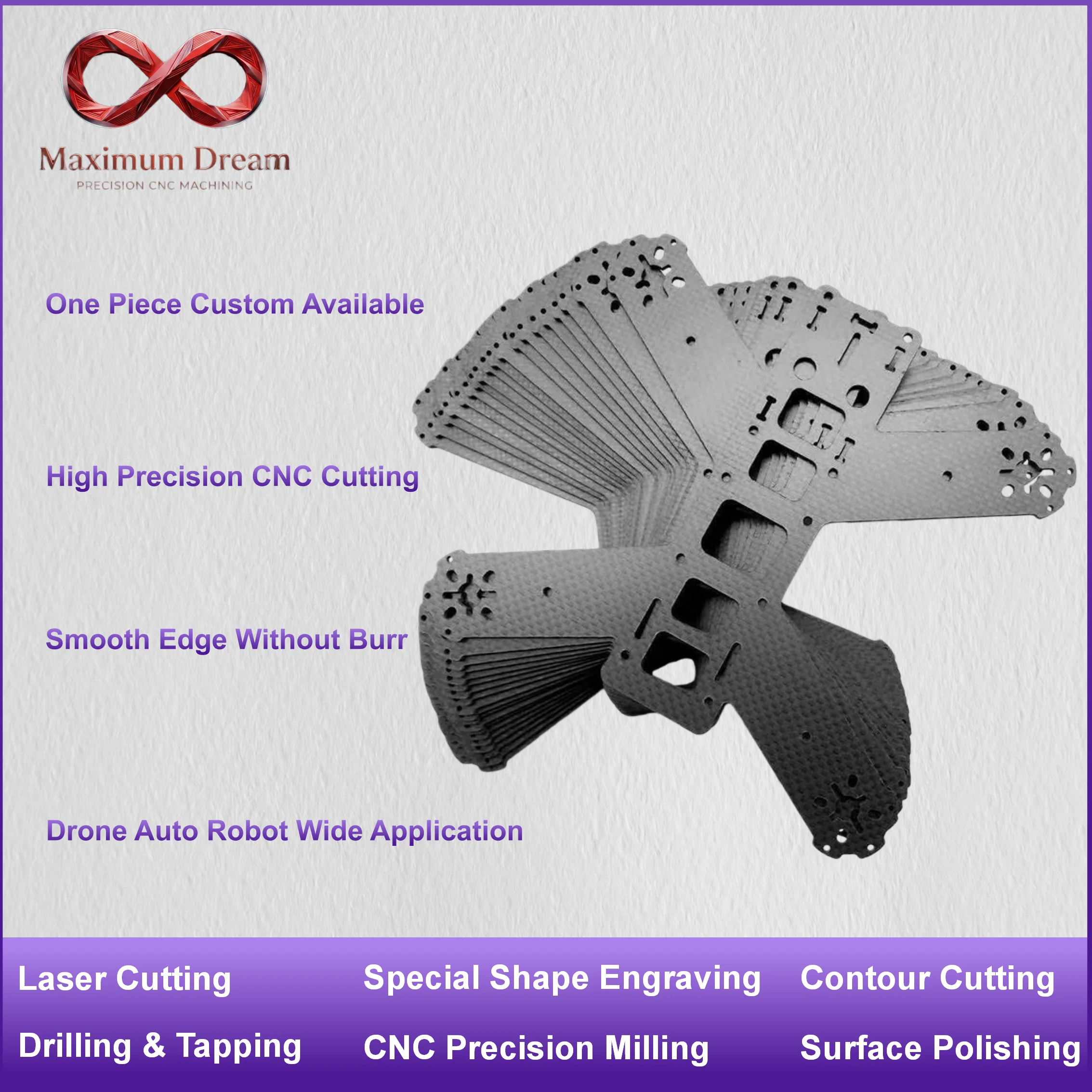 Custom High Strength Carbon Fiber Plate CNC Cutting Service Twill Matte Sheet Board Keyboard Panel Auto Parts Send CAD 1pc