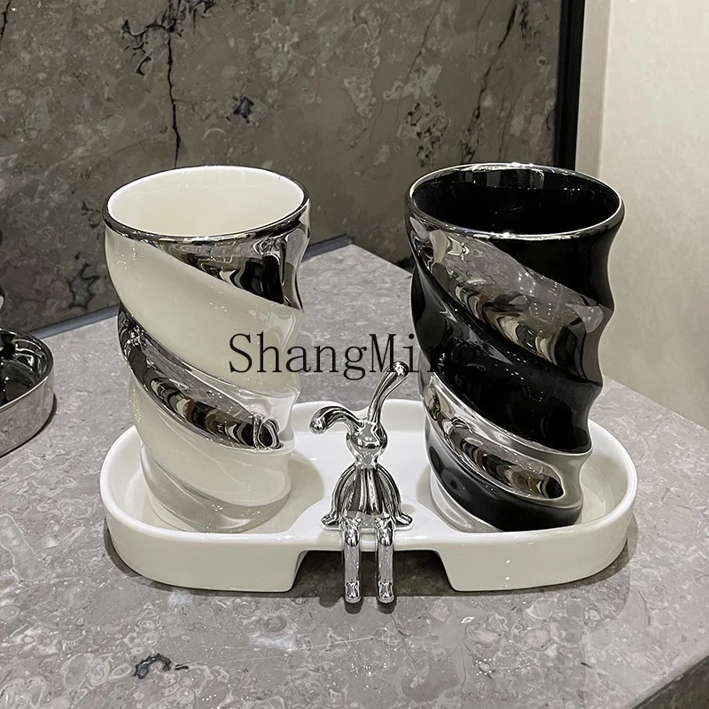 

ZYY high-value mouthwash and tooth brushing cup high-end washing cup set rack