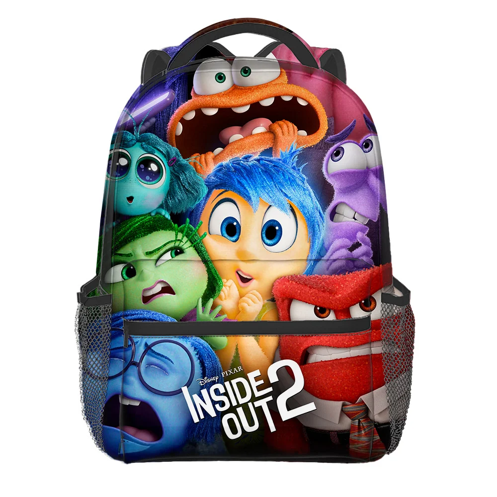 Inside Out 2 Disney Backpack Cartoon Full Printing Schoolbag Student Supplies Rucksack Gift Boys Girls Knapsack Children Outdoor