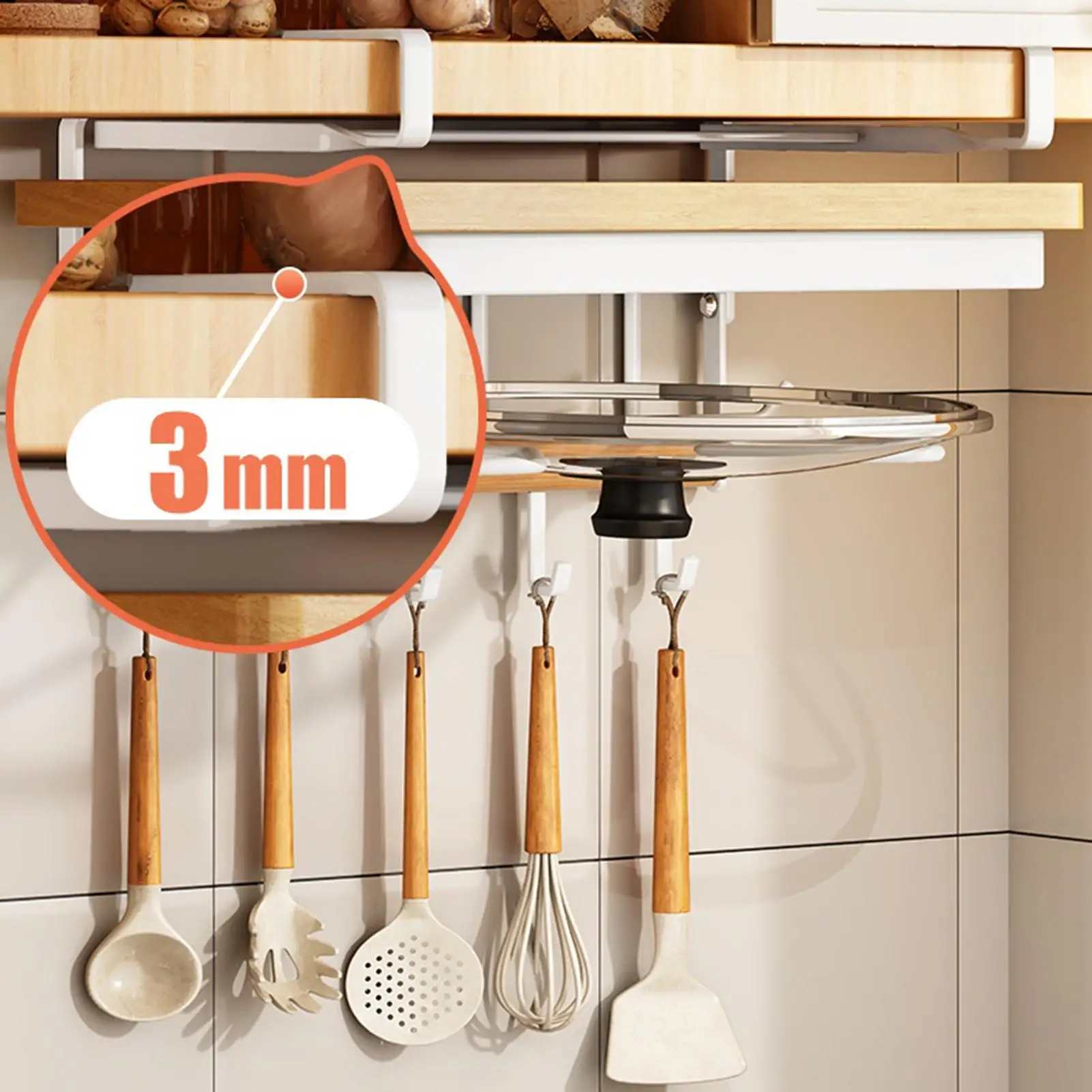 

Under Cabinet Organizer Space Saving Heavy Duty Metal Cutting Board Organizer Kitchen Storage for Pot Lid Kitchen Utensils