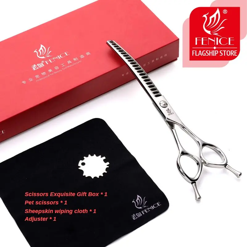 Fenice 7.0/7.5 inch Professional Dog Grooming Shears Curved Thinning Scissors for Trimming  JP440C High Quality toilettage chien