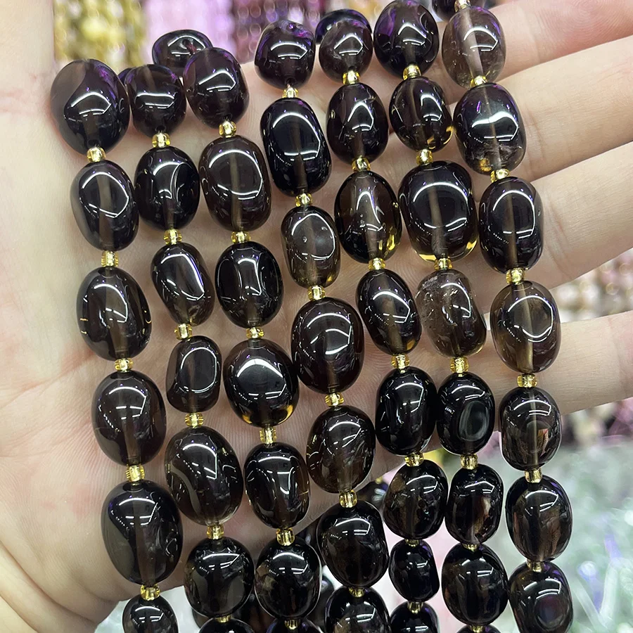 Natural Tea Crystal Conformal Smoky Quartz Lrregular Amethyst Moonstone Loose For Jewelry Making DIY Necklace Bracelet 15''1