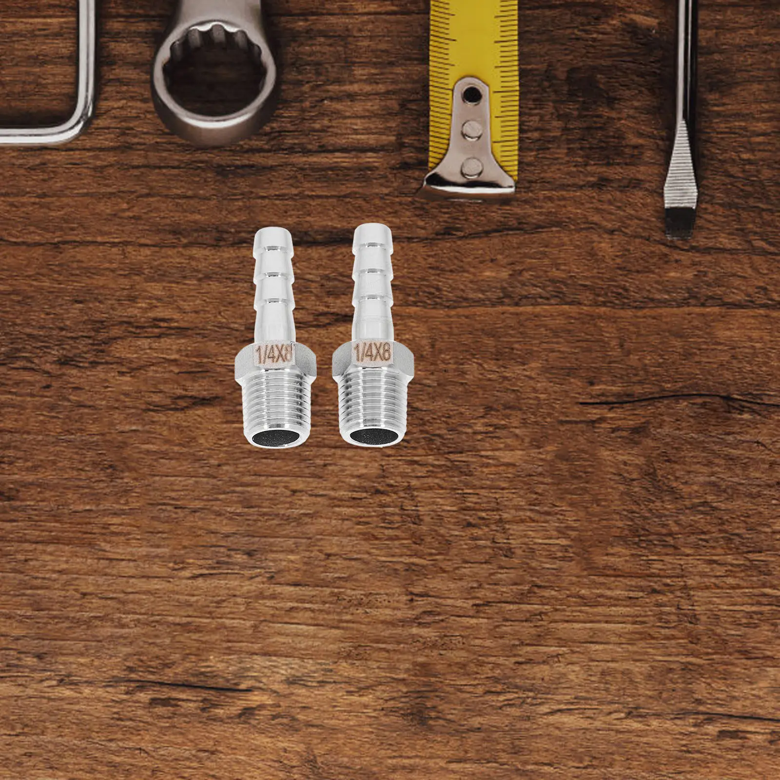 

2 шт. соединителей для шлангов из нержавеющей стали, газовые фитинги, герметичные, с наружной резьбой NPT и штуцером 8 мм для аксессуаров для пивоварения