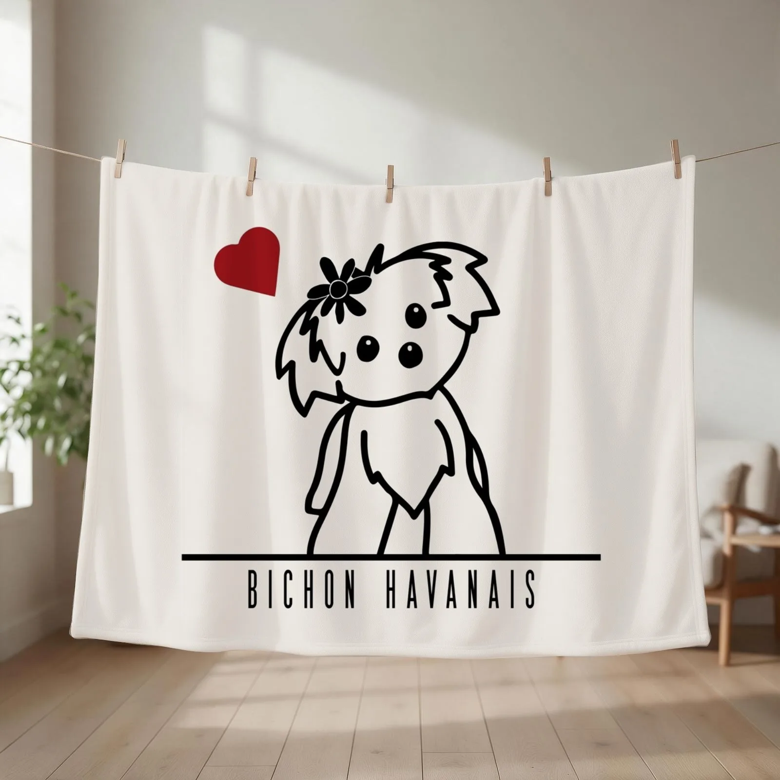 BICHON HAVANAIS Throw Blanket couch cozy soft plush fuzzy picnic outdoor blanket