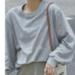 2024 Spring and Summer New Classic Basic Embroidered Multicolor Cotton Long Sleeve T-Shirt Bottom Top