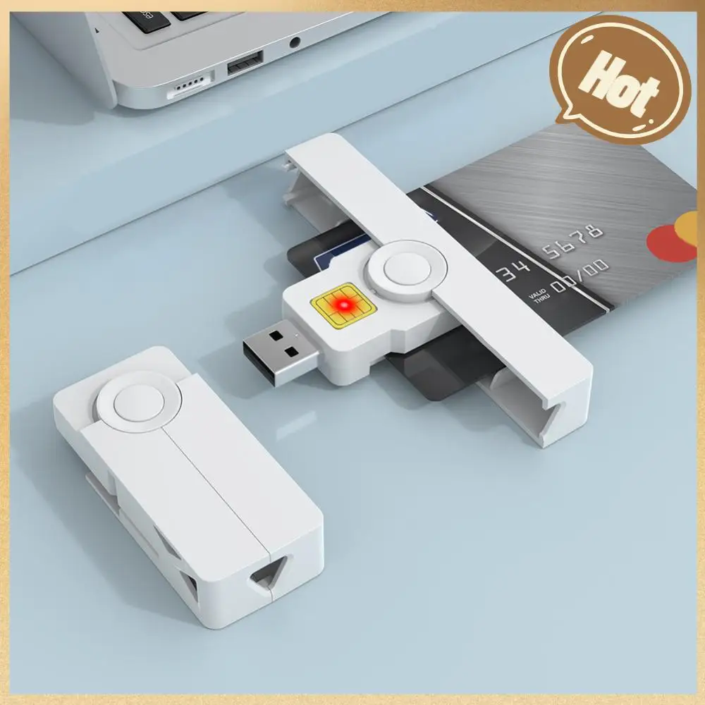 Portable Smart Card Reader USB2.0 Type-C USB Common Access CAC ATM Card Visa Reader for SIM Chip ID Card