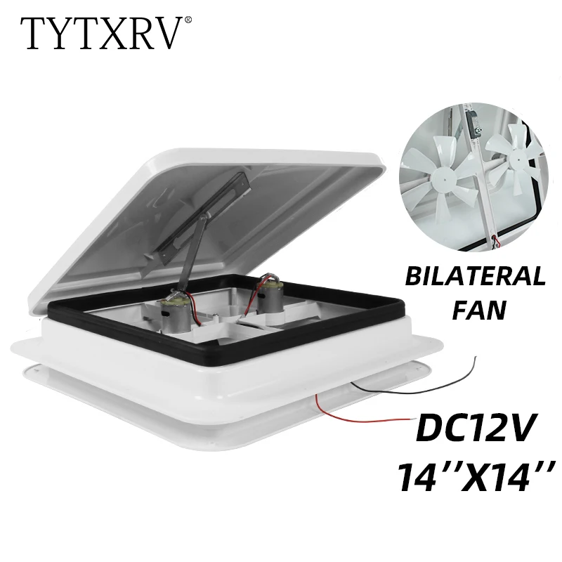 

TYTXRV Caravan 14inch DC12V CE White Vent Fan Detachable fan Apply to Camping car motorhome window camper accessories