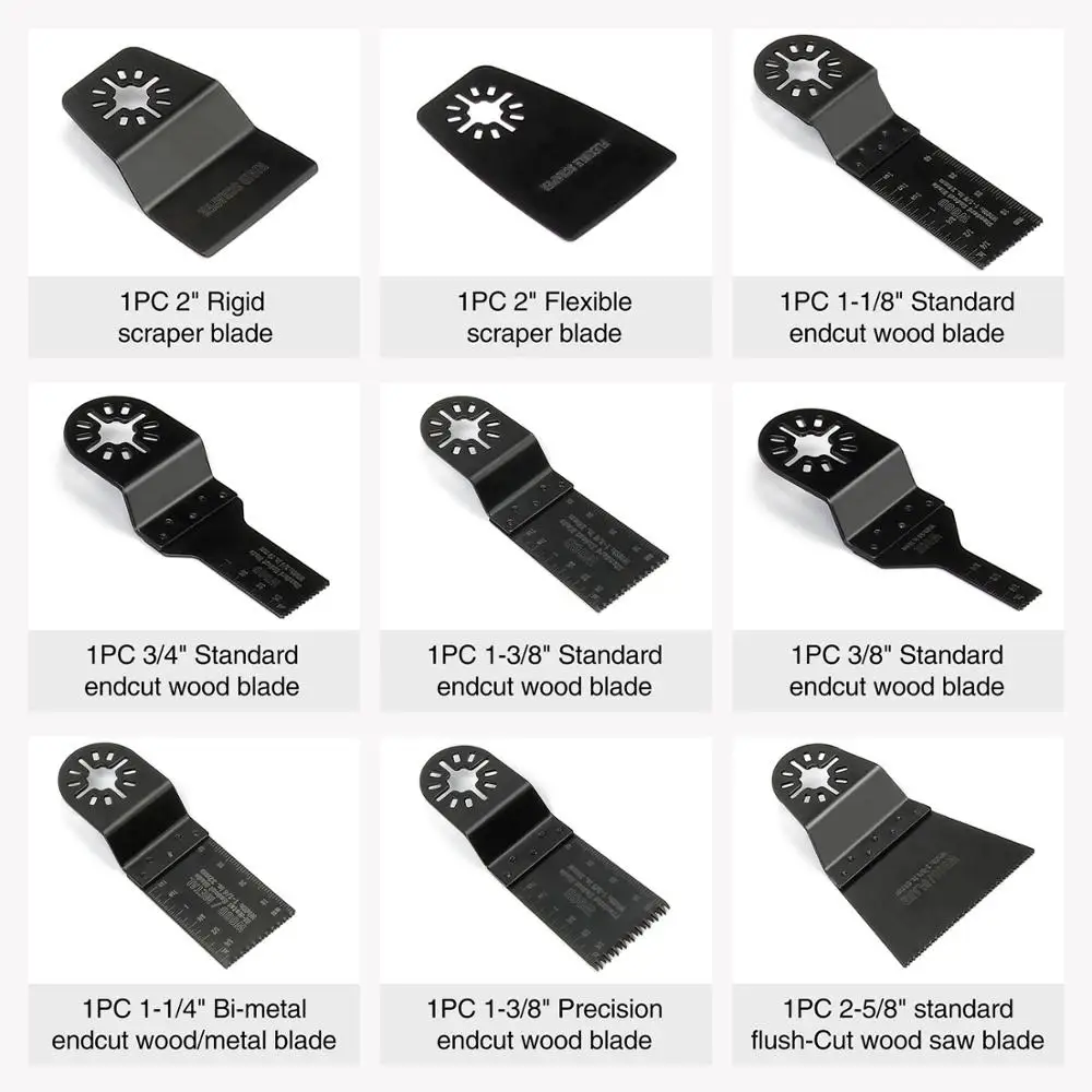 WORKPRO 24PC 전동 공구 액세서리 진동 톱 블레이드 멀티 공구 키트 연마 공구 액세서리