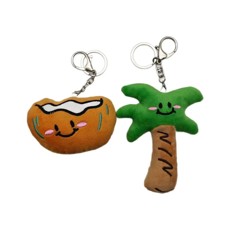 Creative Coconut Tree Cartoon Cute Coconut Plush Toy Doll Keychain Pendant Car Keyring Charm Bag Ornaments Plush Key Buckle Gift