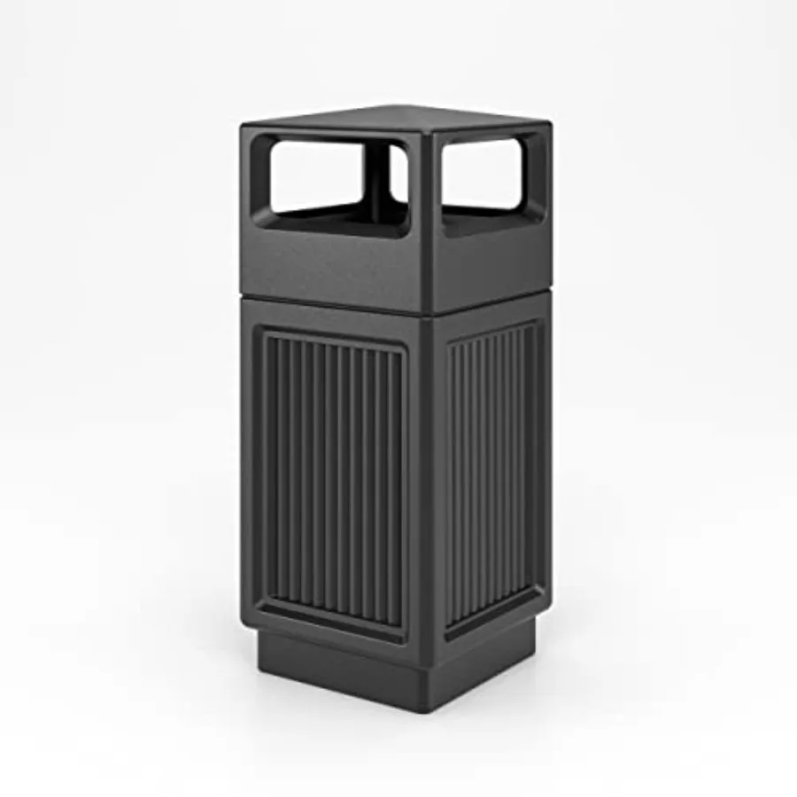 

Уличная/домашняя встраиваемая панельная урна для мусора Canmeleon с контейнером для золы 9478BL, черная, с декоративными рифлеными панелями, объем 15 галлонов, идеально подходит для