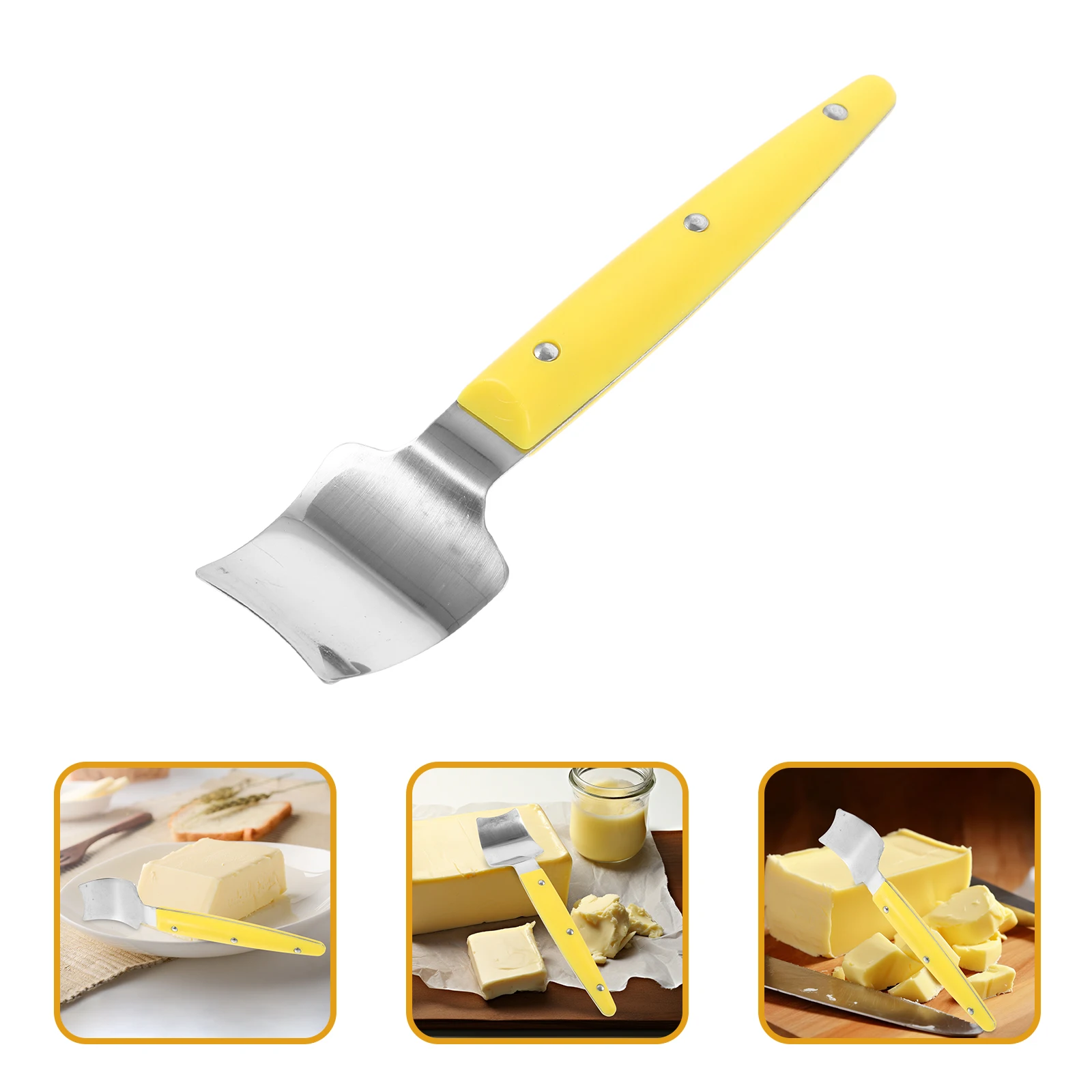 

2pcs Stainless Steel Slicer Heavy Duty Block Cheese Cutter Kitchen Baking Tool Ergonomic Design Easy Clean Household Restaurant