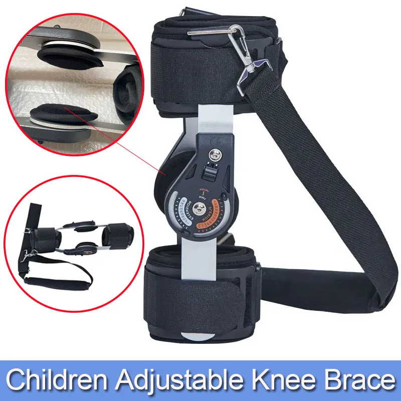 

Adjustable Children's Hinged Rom Knee Brace-Medical Child Orthosis Post Op Knee Immobilizer-For Fracture Knee Support