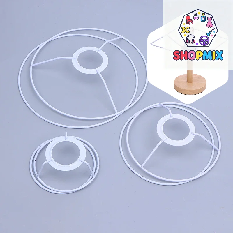 1Set Cylinder Vintage Lampshade Lamp Iron Lamp Frame Shade Accessories For E27 Lamp Socket Chandelier