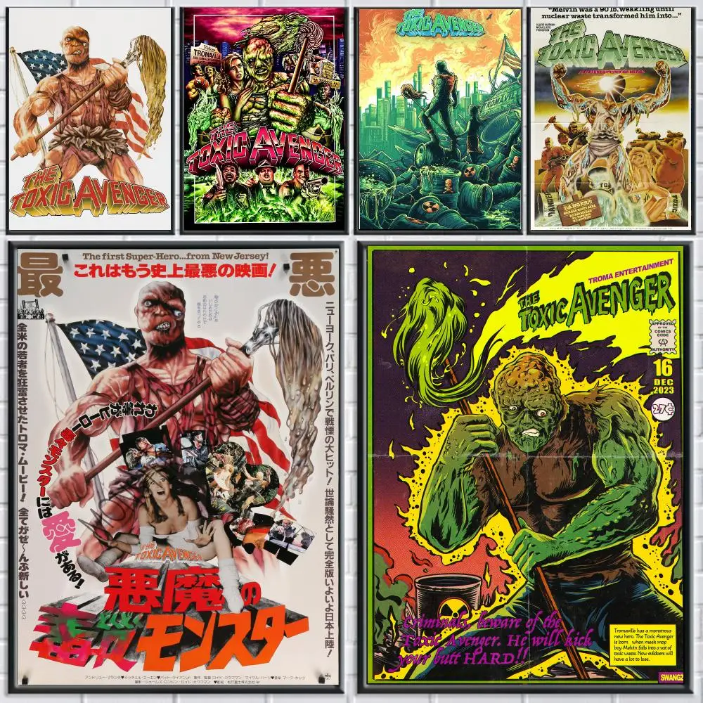classic movie T-Toxic Avenger 1984-R Poster Peel and Stick Wall Art for Cafe Office Bar and Home Decoration