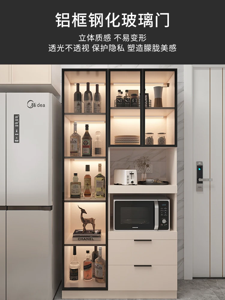 

Kitchen crevice storage cabinet dining side cabinet integrated against the wall living room storage high and narrow cabinet vert