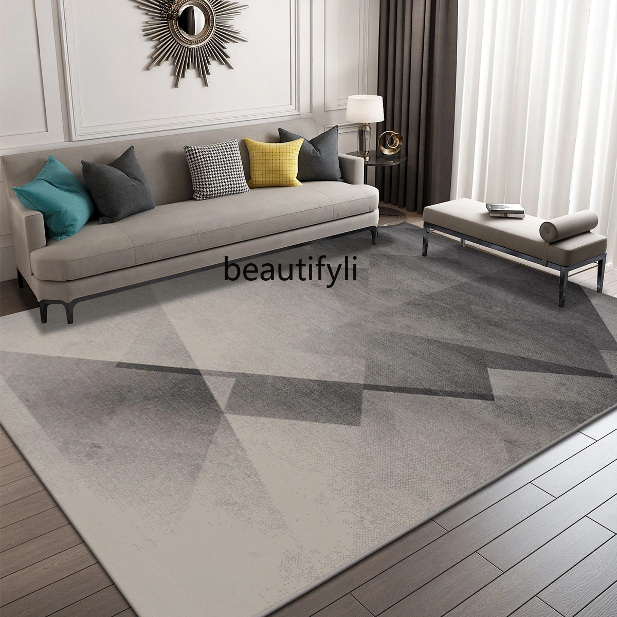 Modern simple living room carpet light luxury geometric abstract Italian minimalist Nordic style sofa blanket