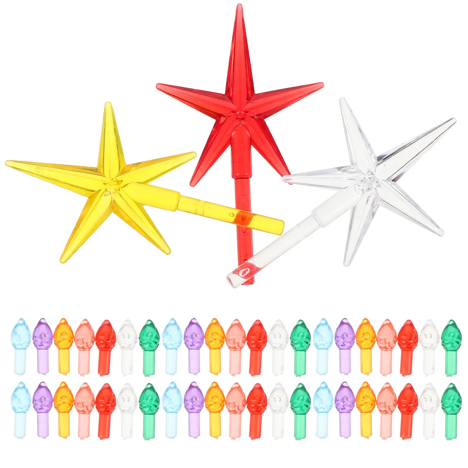

103pcs Christmas Tree Light Decorations Replaceable Plastic Bulbs Twists Light Ornaments Star Pegs For Holiday Party Decoration