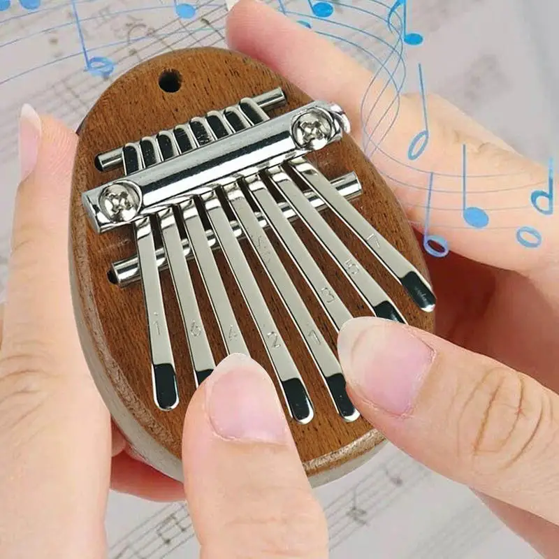 Small Kalimba Thumb Piano 8 Keys Portable Finger Piano Thumb 8 Keys Pocket Musical Piano For Beginners Solid Wood Finger Piano image 3