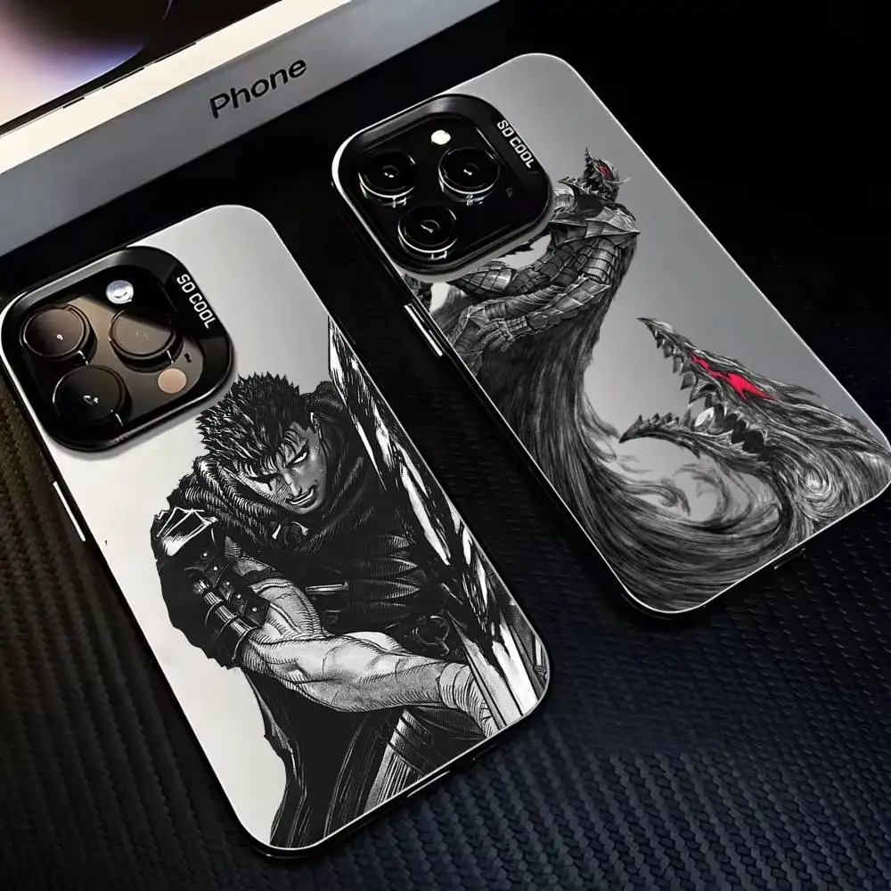 

JAPAN ANIME B-Berserk Cool Phone Case For iPhone17,16,15,14,13,12,11 Plus,Pro Max Black Matte Shockproof Cover