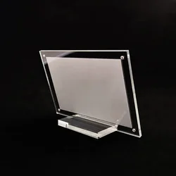 Acrylic Clear Price Tag Clip Sign Card Holder Table Desk Top Menu Display Label Racks Phone Frame Stand