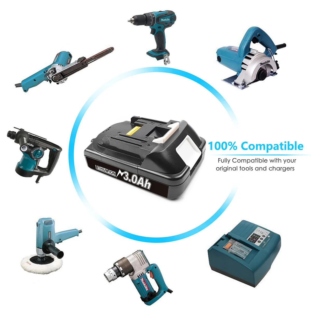 18V 3000mAh per Makita BL1815 Power tools batteria di ricambio Per Makita BL1815 BL1840 LXT400 194204-5 194205-3 194309-1 L50