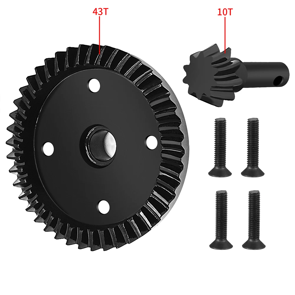 AXSPEED Steel Diff Gear 10T 43T Front Rear Transmission Differential Gears for 1/8 SLEDGE 4WD Monster Truck Car Accessories