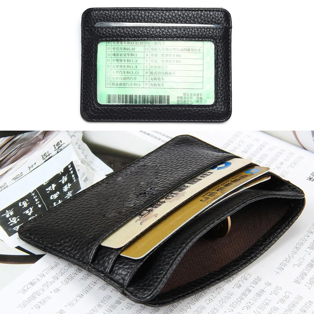 

Vintage Slim Men's Wallet PU Leather Coin Purse ID Credit Bank Name Business Card Holder Case Male Clutch Pocket Money Bag Clips