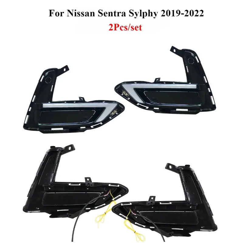 

Car LED Daytime Running Light Accessories Waterproof DRL Fog Lamp cover turn signal For Nissan Sentra Sylphy 2019 2020 2021 2022