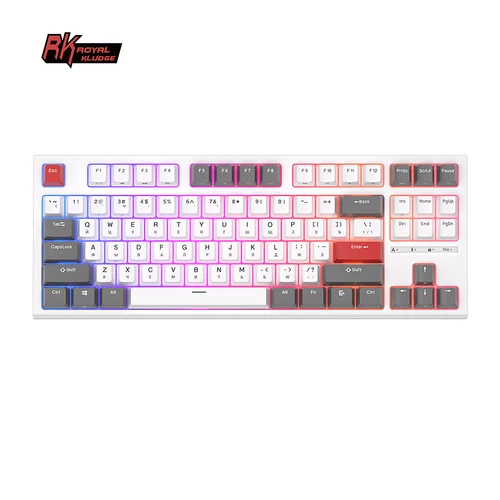 Imagen 1 del producto RK ROYAL KLUDGE R87 Teclado mecánico español de 87 teclas con retroiluminación RGB, teclado para juegos con cable intercambiable en caliente, teclas personalizadas