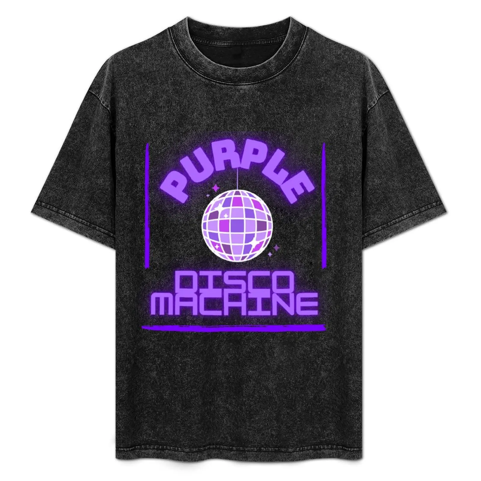 

purple disco machine design T-Shirt Basic Crew Neck Short Sleeve Top