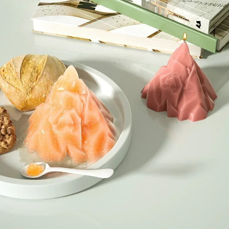 Moule en silicone DIY 3D de haute qualité pour bougies en forme d'iceberg volcanique, moule artisanal pour gypse, résine époxy, gâteaux et glaces