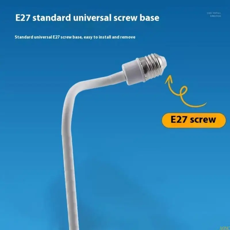 A0NC E27 Desk Lüfter tragbare Lüfterverstellbare Richtungsrichtung Flexibler Tube -Lüfter tragbarer E27 -Schreibtisch -Lüfter in