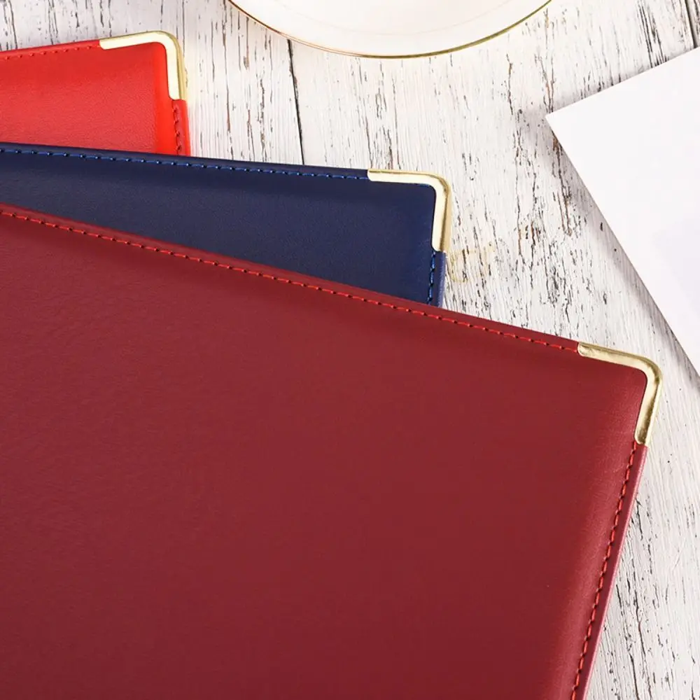 PU Leather A4 Agreement Folder Protective Reinforced Edges Paper Document Holder Multifunctional No Inserts