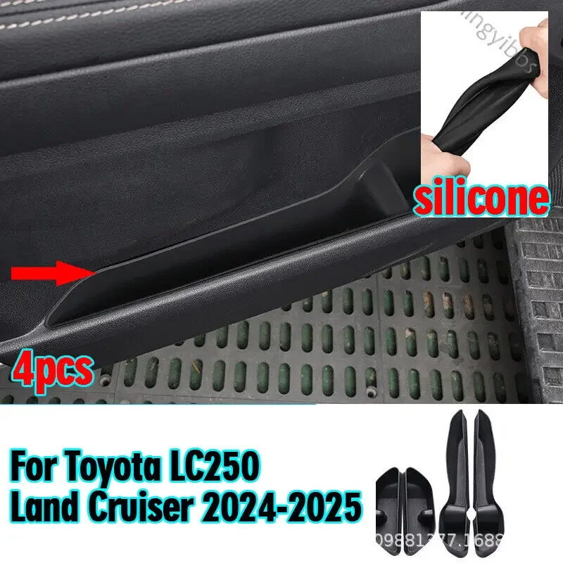 4pcs Silicone Front & Rear Door Pocket Storage Box For Land Cruiser LC250 2024+