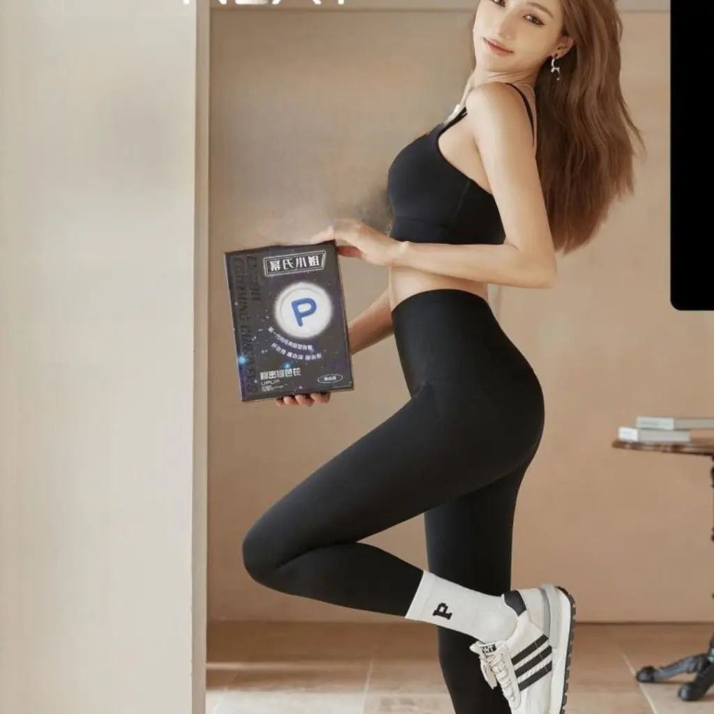 

Miss Mi's P Lala укороченные брюки с высокой талией в виде акулы для женщин, большие размеры, тонкие осенние брюки для йоги, контрастные живот, подтягивающие бедра