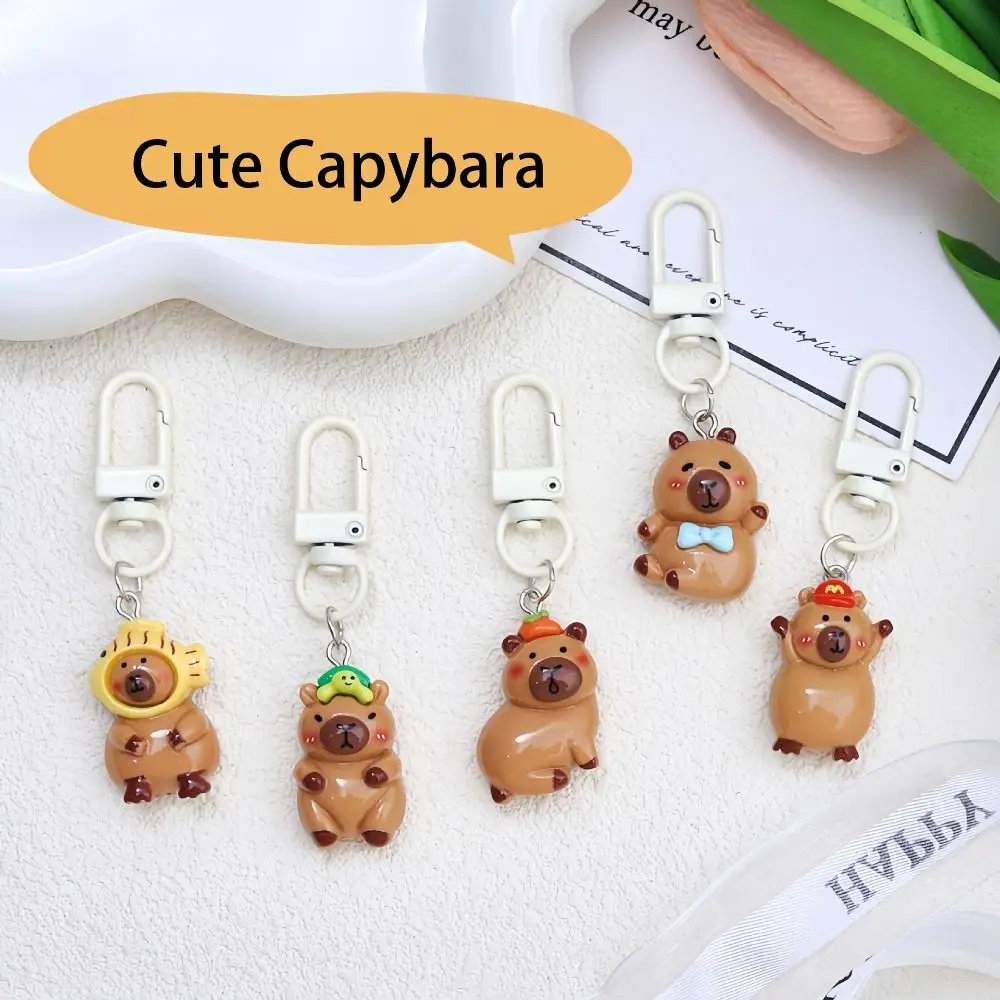 Cartoon Capybara Keychain Cute Animal Capybara Hug Turtle Doll Keychain For Men Women Car Pendant Gift Jewelry