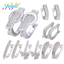 Juya DIY Gold Silver Plated Creative Basic Earwire Schwenzy Bail Earring Hooks For Fashion Dangle Tassel Earring Making Material