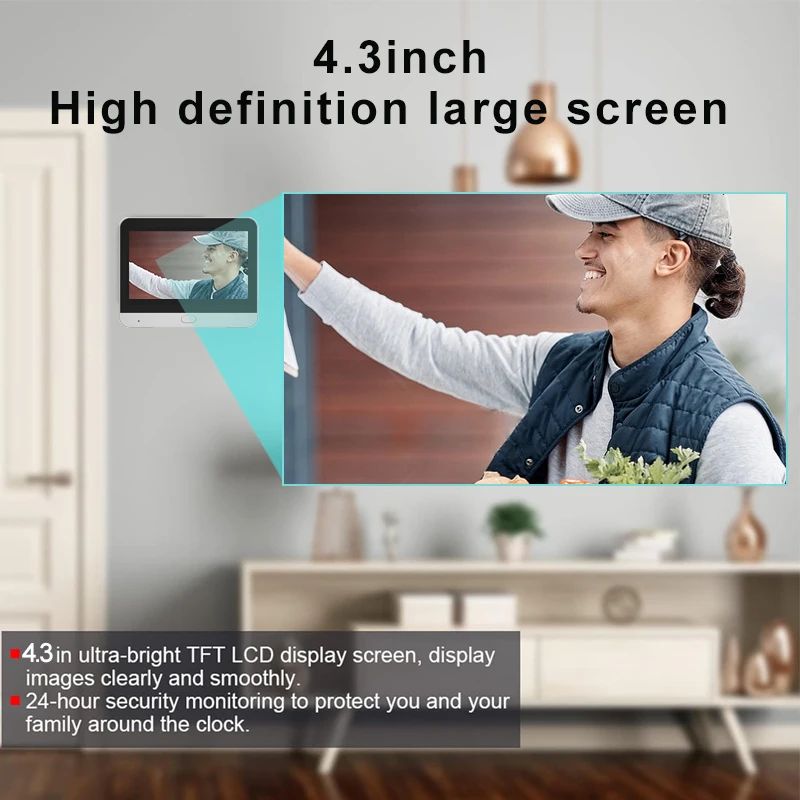 Tuya Smart 2K جرس باب يتضمن شاشة عرض فيديو 3MP ثقب الباب عارض كاميرا الباب الرقمية 140 ° زاوية واسعة صغيرة واي فاي PIR كشف HD جرس الباب عين القط #4