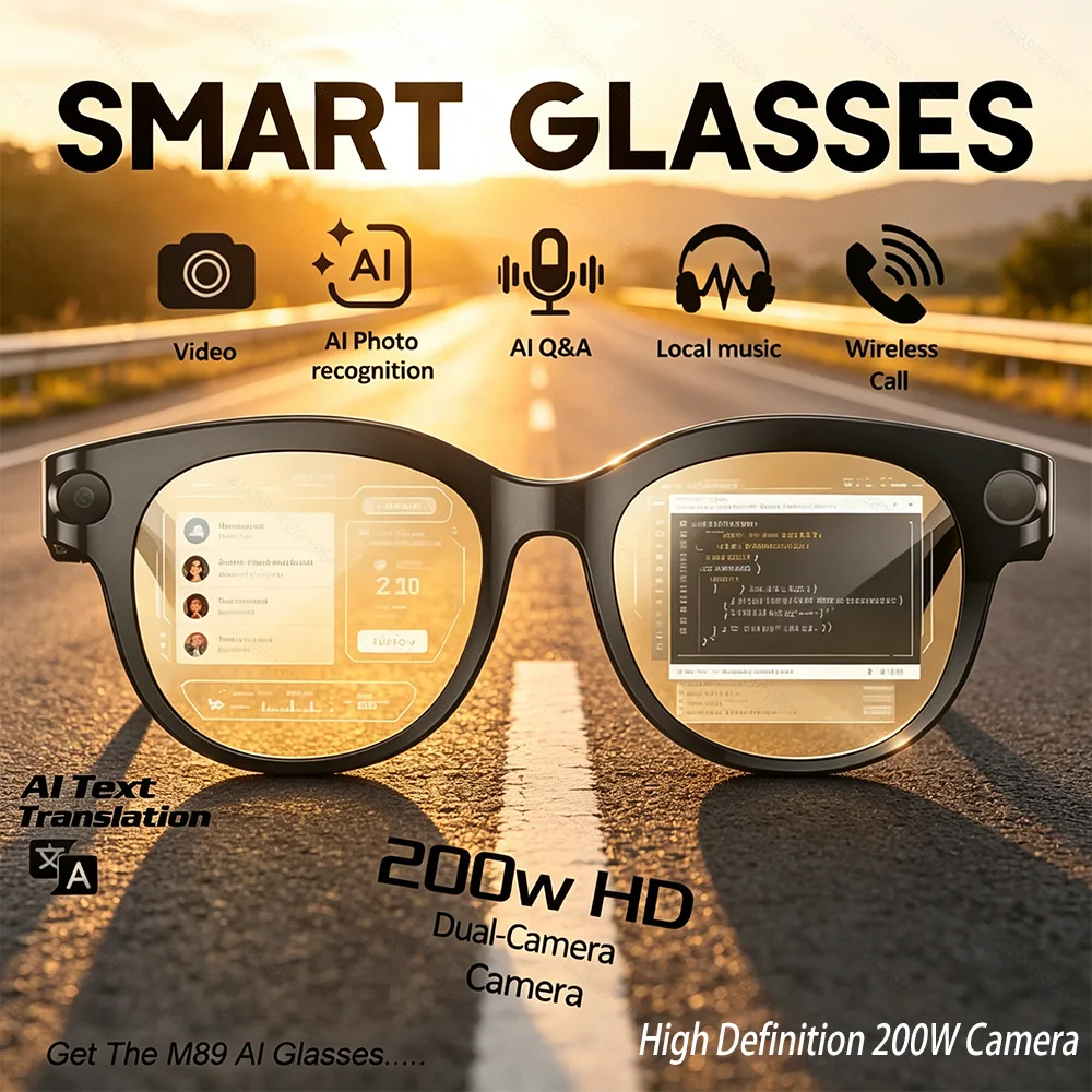 

2026 New Smart Glasses Listening To Music Open Listening AI Translation AI Voice Assistant AI Image Recognition Smart Glasses