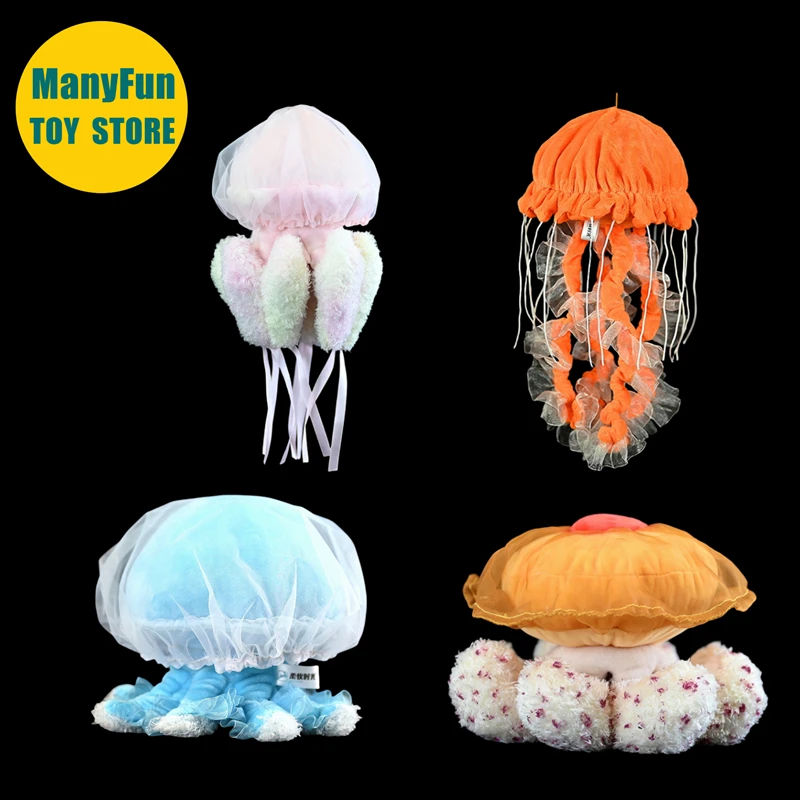 Jellyfish Plush Toy High Fidelity Sea Nettle Plushie Cubozoa Peluche Lifelike Stuffed Animals Simulation Doll Kawai Toy Gifts