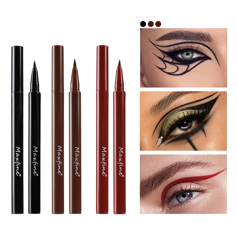 1PC Black Liquid Eyeliner Pen Ultra-fine Eye Liner Tip Long-lasting Quick Drying Anti-sweat Waterproof Smooth Matte Eyeliner