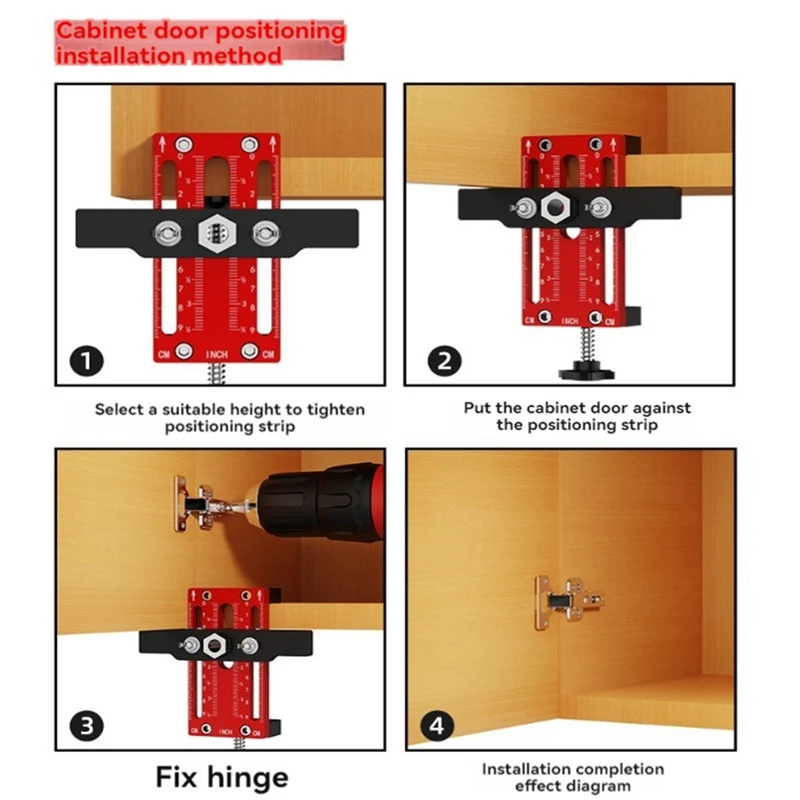 HOT! Updated Cabinet Door Installation Rebounders Positioner,Cabinet Hardware Jig,Adjustable Door Hinge Jig For Cabinet Door