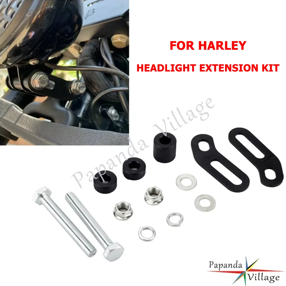 Motorcycle Headlight Extension Block Kit For Harley Sportster Custom XL1200C Softail Low Rider Fork Headlamp Relocation Bracket